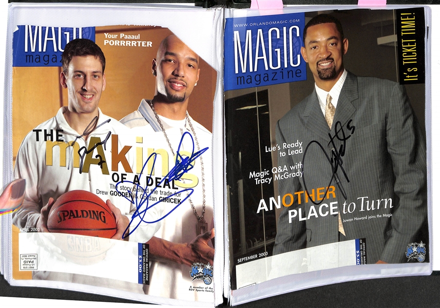 Approx. (40) Orlando Magic Related Autographed Items (Mostly Photos and Magazines) w. Julius Erving/Chuck Daly Signed Magazine Cover.  Others Inc. Tracy McGrady, Grant Hill, JJ Redick, + (JSA...