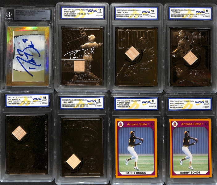 Lot of (8) Slabbed Sports Cards inc. 2014 Leaf Executive Collection Masterpiece Drew Brees/LaDainien Tomlinson Dual Autograph 1/1, +