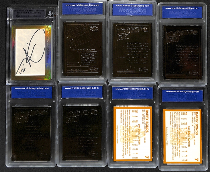 Lot of (8) Slabbed Sports Cards inc. 2014 Leaf Executive Collection Masterpiece Drew Brees/LaDainien Tomlinson Dual Autograph 1/1, +