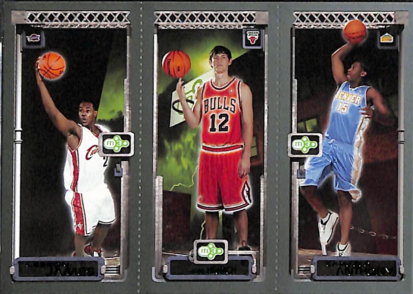 Lot of (10) Basketball Rookie Cards inc. 2003-04 Topps Matrix LeBron James/Carmelo Anthony, 2020-23 Donruss Optic Anthony Edwards, +