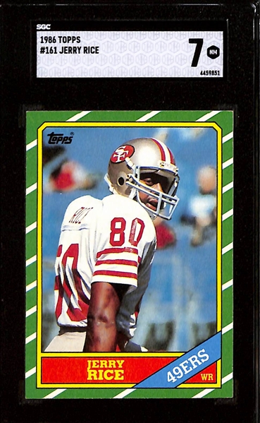 (3) 1986 Topps Jerry Rice Rookie Cards (SGC 7, SGC 6.5, & SGC 5)