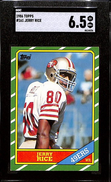 (3) 1986 Topps Jerry Rice Rookie Cards (SGC 7, SGC 6.5, & SGC 5)