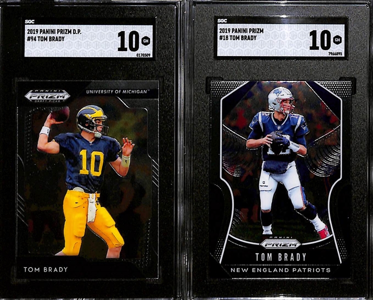 Lot of (6) SGC 10 Graded 2019 Tom Brady Cards w. Panini Prizm D.P. & Panini Prizm.