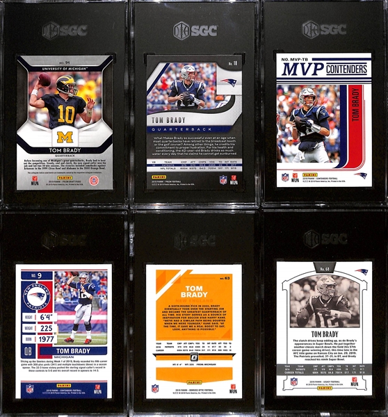 Lot of (6) SGC 10 Graded 2019 Tom Brady Cards w. Panini Prizm D.P. & Panini Prizm.