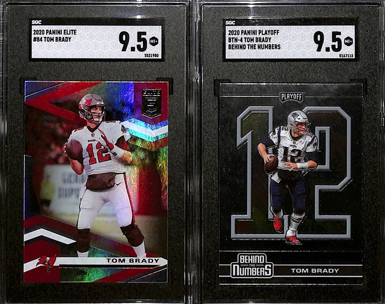 Lot of (10) Graded 2020 Tom Brady Cards w. Panini Playoff Call to Arms PSA 10 & Panini Black SGC 9.5