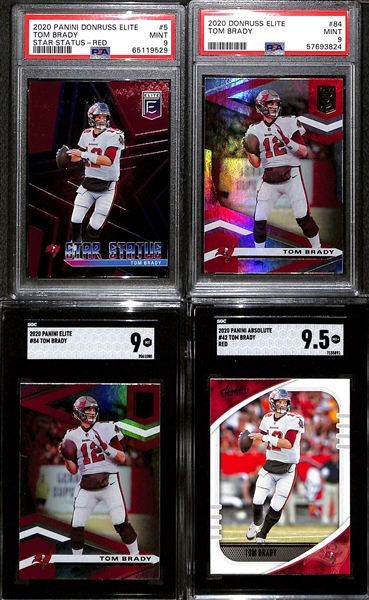 Lot of (15) Graded 2020 Tom Brady Cards w. Panini Absolute Green SGC 10 & Panini Rookie & Stars SGC 10