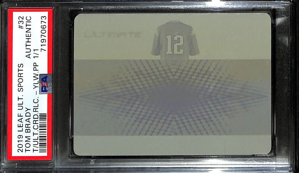 2019 Leaf Ultimate Sports Tom Brady Printing Plate #32 Graded PSA Authentic