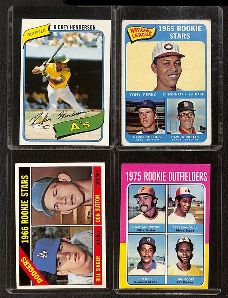 Lot of (20) 1965-1989 Topps/Fleer/Donruss Baseball Rookie Cards w. 1980 Topps Rickey Henderson