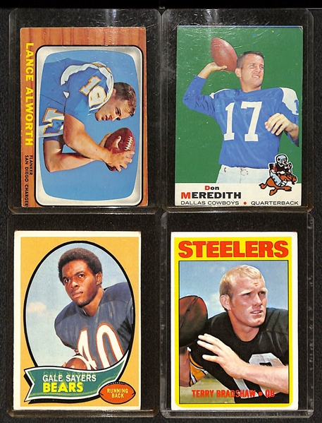 Lot of (10) 1963-1979 Topps Football Star & Rookie Cards w. (2) 1972 Roger Staubach Rookie Cards