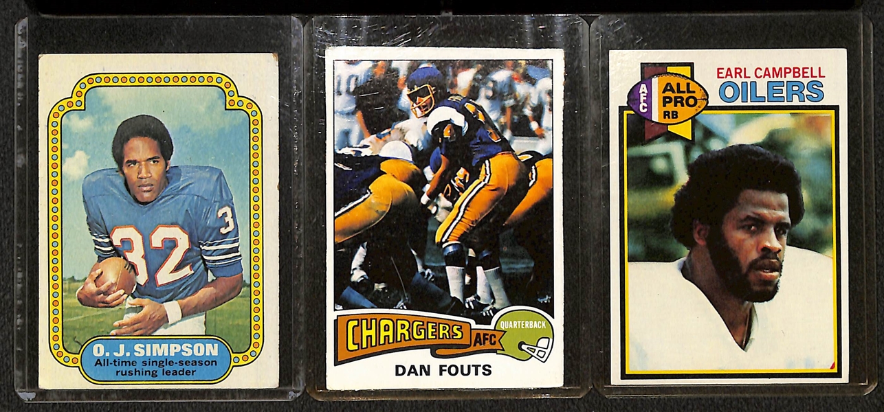 Lot of (10) 1963-1979 Topps Football Star & Rookie Cards w. (2) 1972 Roger Staubach Rookie Cards