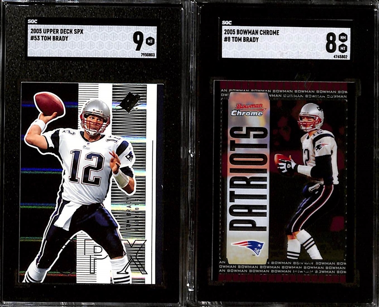 Lot of (6) Graded 2005 Tom Brady Cards w. Topps All-Pro Tom Brady SGC 9