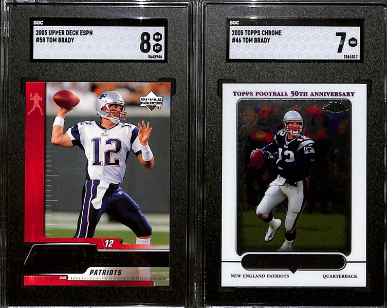 Lot of (6) Graded 2005 Tom Brady Cards w. Topps All-Pro Tom Brady SGC 9