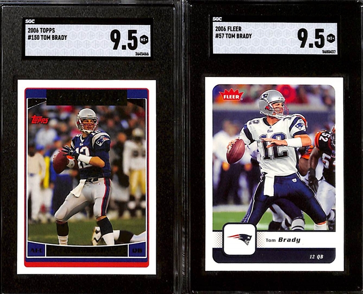 Lot of (6) SGC Graded 2006 & 2007 Tom Brady Cards w. 2006 Upper Deck SPX SGC 10