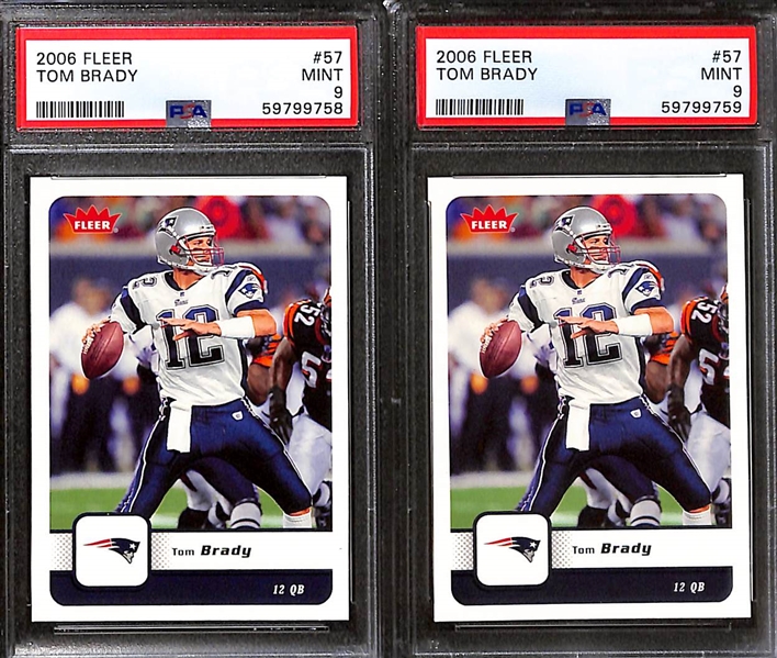 Lot of (7) PSA Graded 2006 Tom Brady Cards w. Topps Turkey Red PSA 9 & Ultra Gold Medallion PSA 9