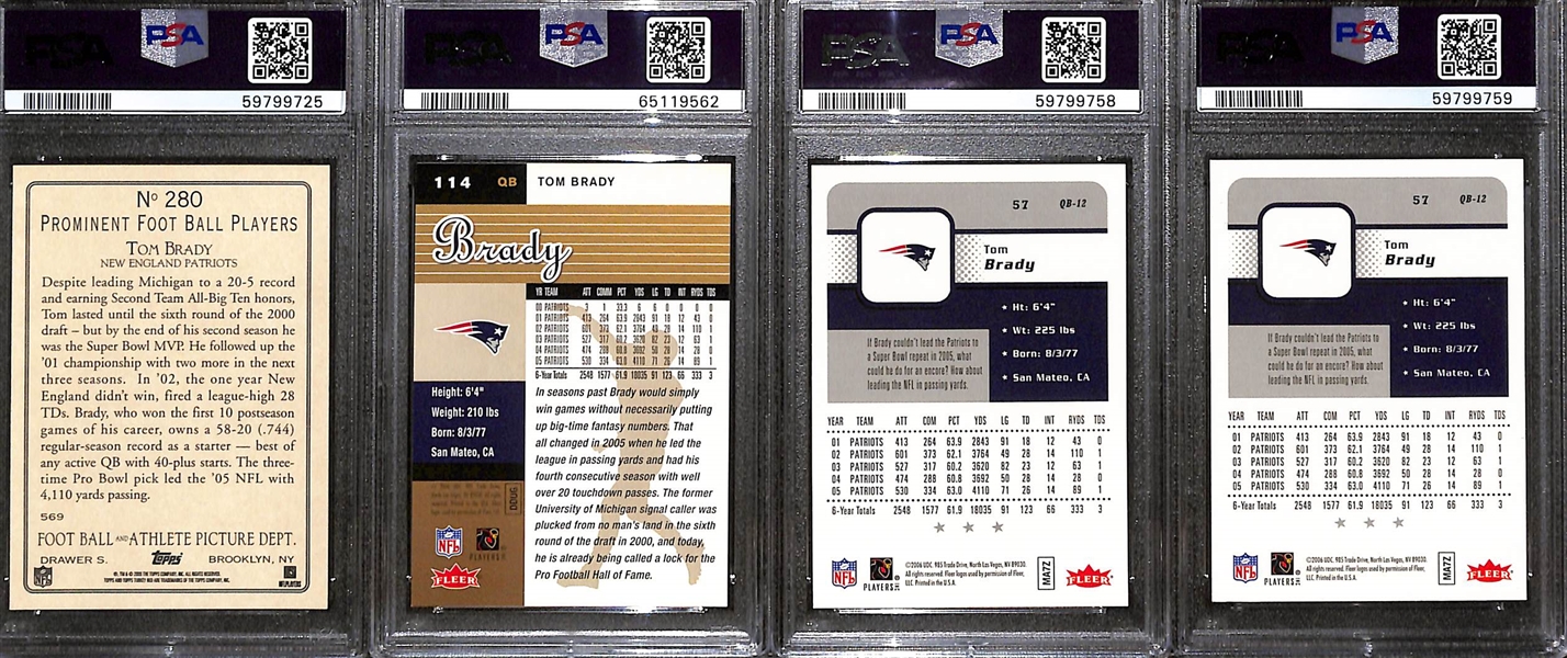 Lot of (7) PSA Graded 2006 Tom Brady Cards w. Topps Turkey Red PSA 9 & Ultra Gold Medallion PSA 9