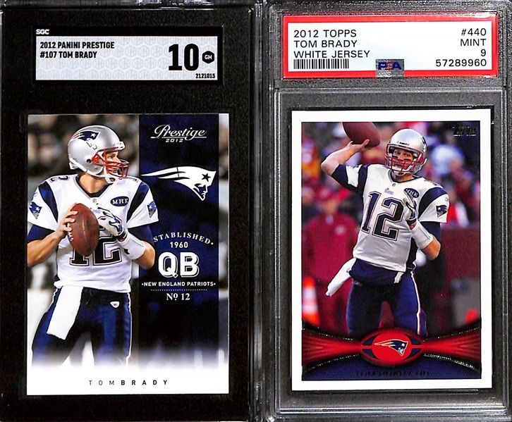 Lot of (7) 2012 Graded Tom Brady Cards w. Panini Prestige Tom Brady SGC 10