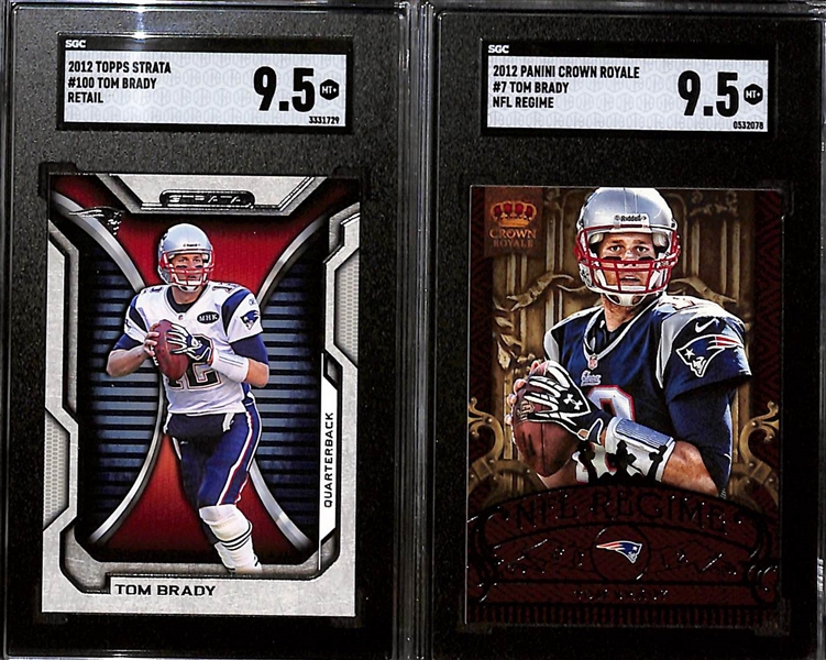 Lot of (7) 2012 Graded Tom Brady Cards w. Panini Prestige Tom Brady SGC 10