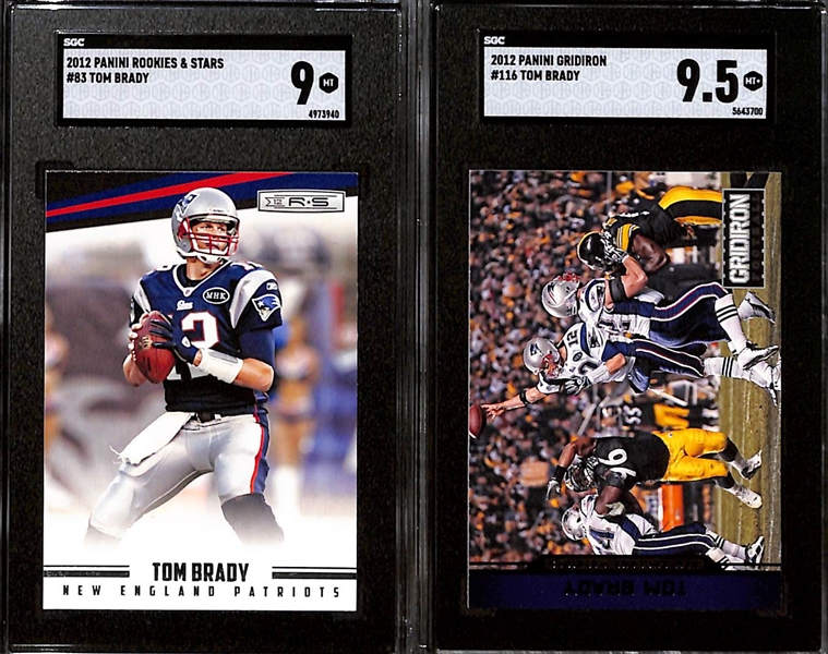 Lot of (7) Graded 2012 Tom Brady Cards w. Topps White Jersey PSA 9 & Bowman PSA 9