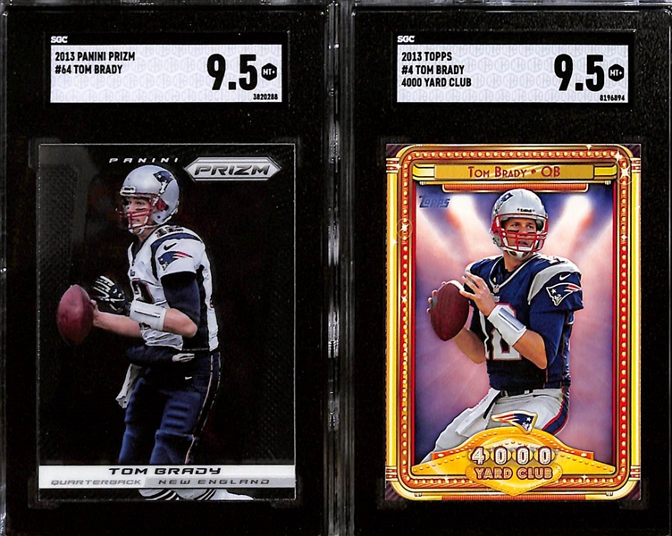 Lot of (8) Graded 2013 Tom Brady Cards w. Panini Prizm SGC 9.5 & Topps 4000 Yard Club SGC 9.5