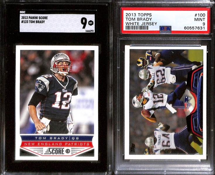 Lot of (8) Graded 2013 Tom Brady Cards w. Panini Prizm SGC 9.5 & Topps 4000 Yard Club SGC 9.5