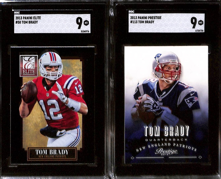 Lot of (8) Graded 2013 Tom Brady Cards w. Panini Prizm SGC 9.5 & Topps 4000 Yard Club SGC 9.5