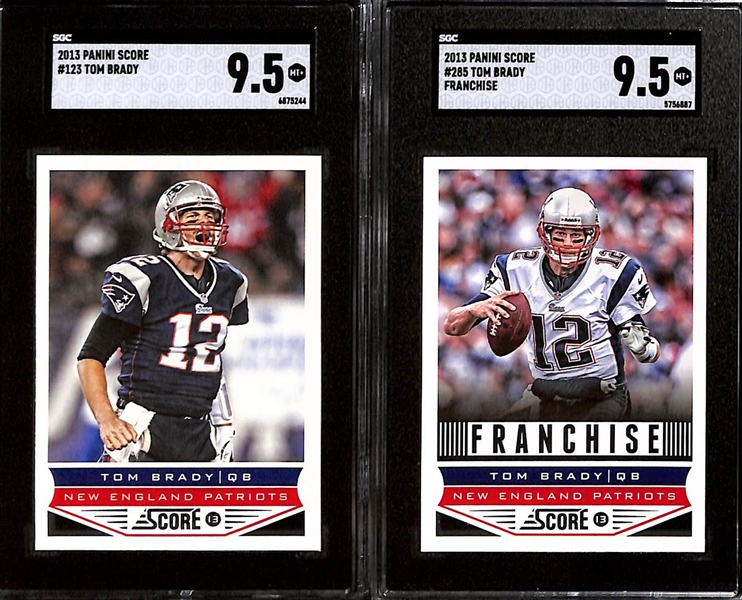 Lot of (8) Graded 2013 Tom Brady Cards w. Panini Score SGC 9.5 & Panini Score Franchise SGC 9.5