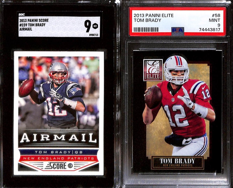 Lot of (8) Graded 2013 Tom Brady Cards w. Panini Score SGC 9.5 & Panini Score Franchise SGC 9.5