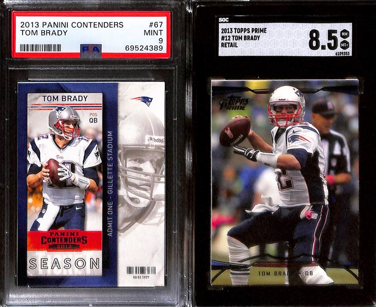 Lot of (8) Graded 2013 Tom Brady Cards w. Panini Score SGC 9.5 & Panini Score Franchise SGC 9.5