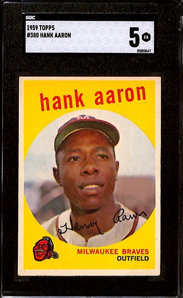 Hank Aaron Lot - 1958 Topps #488 All-Star (SGC 4) & 1959 Topps #380 (SGC 5)