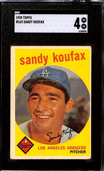 Sandy Koufax Lot - 1958 Topps #187 (SGC 2) & 1959 Topps #163 (SGC 4)