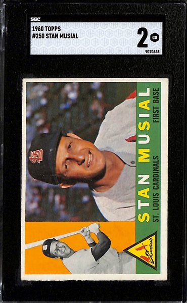 (3) Card Graded Lot - 1959 Topps Stan Musial 4.5#150 (SGC), 1959 Topps Frank Robinson (SGC 5), 1960 Topps #250 (SGC 2)