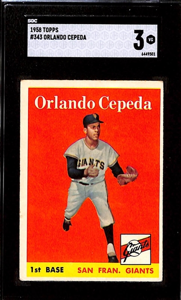 1958 Topps Rookie Lot - Roger Maris (SGC 1.5) & Orlando Cepeda (SGC 3)