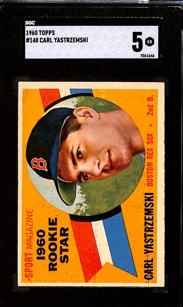 Rookie Lot - 1960 Topps Carl Yastrzemski #148 (SGC 5) & 1958 Topps Orlando Cepeda #343 (SGC 4)