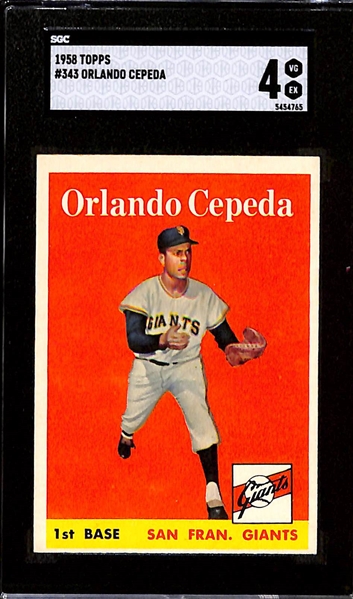 Rookie Lot - 1960 Topps Carl Yastrzemski #148 (SGC 5) & 1958 Topps Orlando Cepeda #343 (SGC 4)