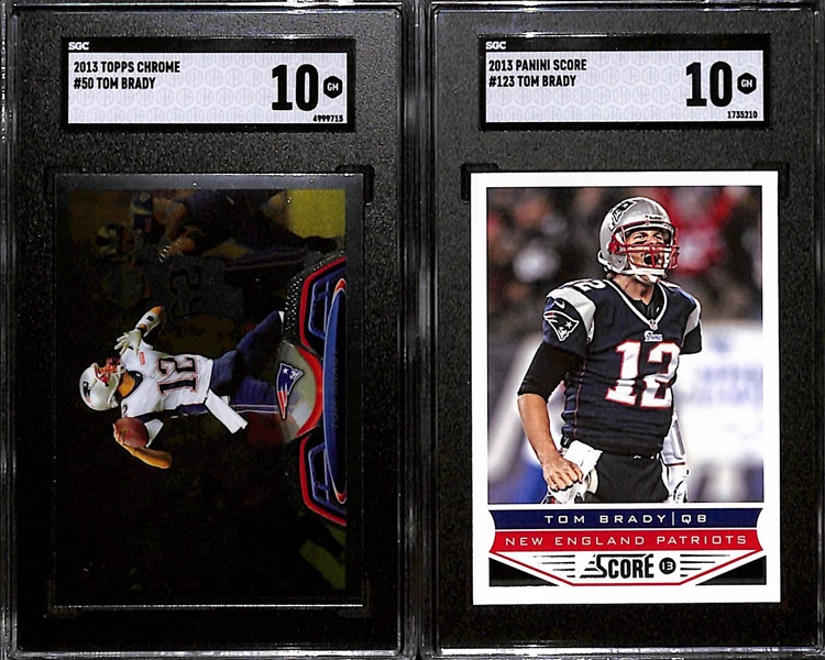 Lot of (4) Gem Mint Graded 2013 Tom Brady Cards w. Topps Chrome SGC 10