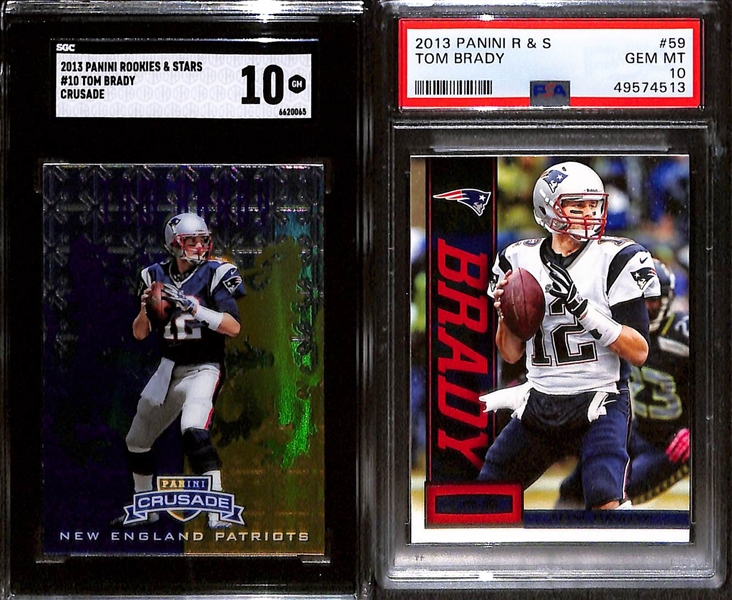 Lot of (4) Gem Mint Graded 2013 Tom Brady Cards w. Topps Chrome SGC 10