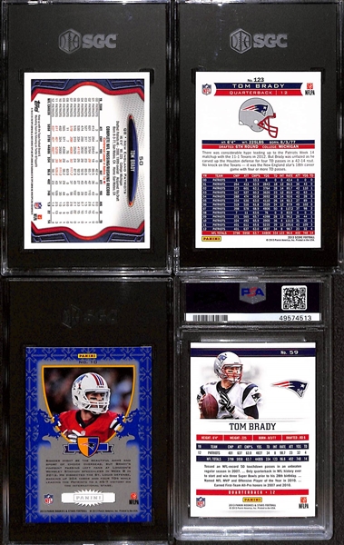 Lot of (4) Gem Mint Graded 2013 Tom Brady Cards w. Topps Chrome SGC 10