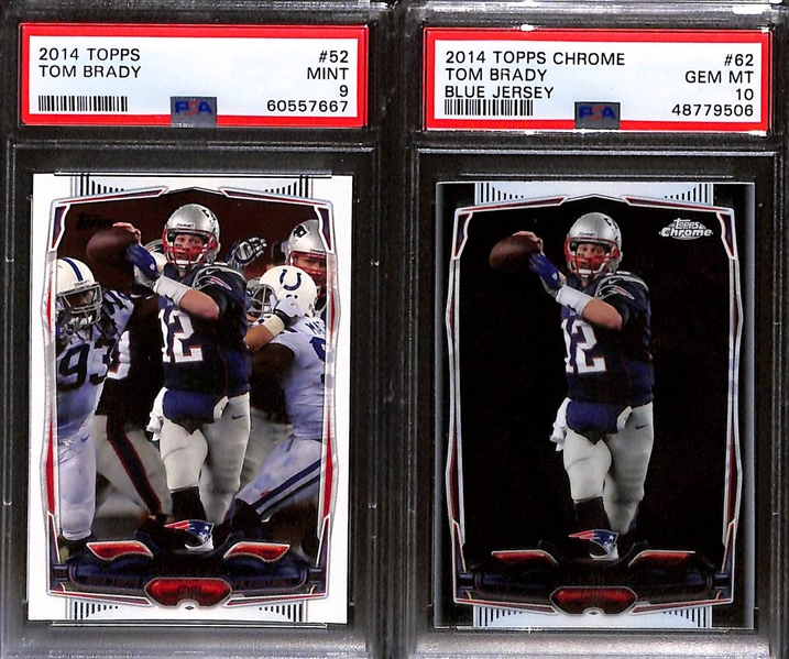 Lot of (5) Graded 2014 Tom Brady Cards w. Topps Chrome Refractor SGC 9.5