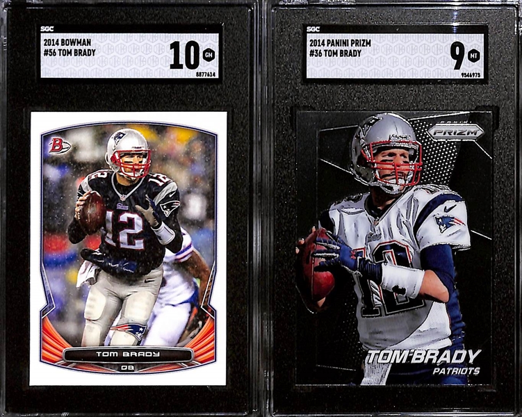 Lot of (7) SGC Graded 2014 Tom Brady Cards w. Bowman SGC 10 & Panini Prizm SGC 9