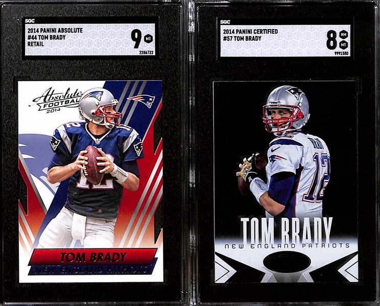 Lot of (7) SGC Graded 2014 Tom Brady Cards w. Bowman SGC 10 & Panini Prizm SGC 9