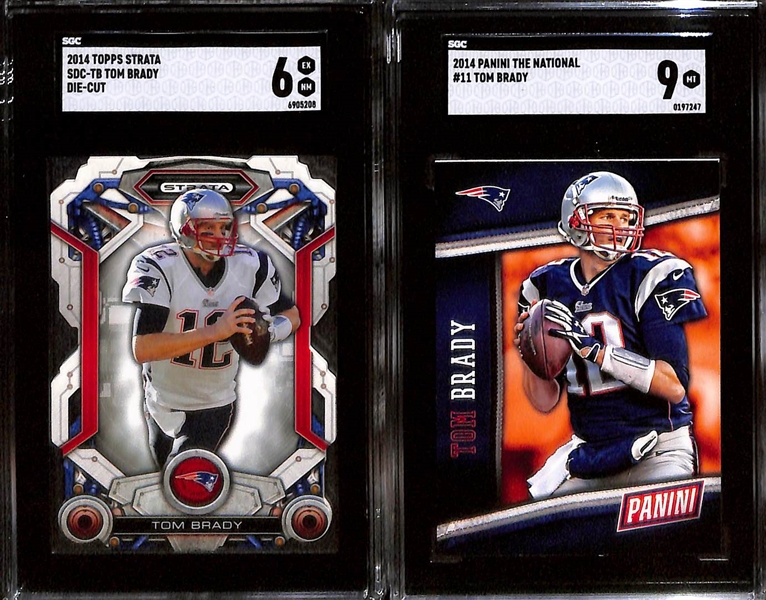 Lot of (7) SGC Graded 2014 Tom Brady Cards w. Bowman SGC 10 & Panini Prizm SGC 9