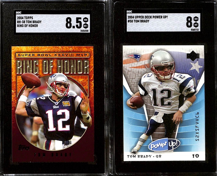 Lot of (6) Graded 2004 Tom Brady Cards w. Fleer Ultra Tom Brady SGC 9