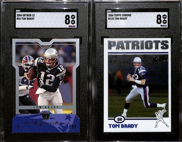 Lot of (6) Graded 2004 Tom Brady Cards w. Fleer Ultra Tom Brady SGC 9