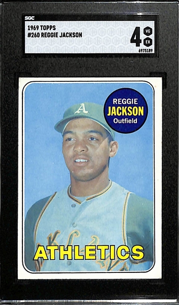 1969 Topps Reggie Jackson Rookie Card #260 Graded SGC 4