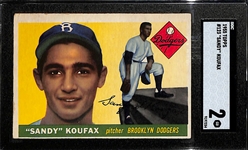 1955 Topps Sandy Koufax Rookie Card #123 Graded SGC 2
