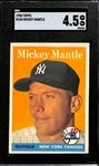 1958 Topps Mickey Mantle #150 Graded SGC 4.5