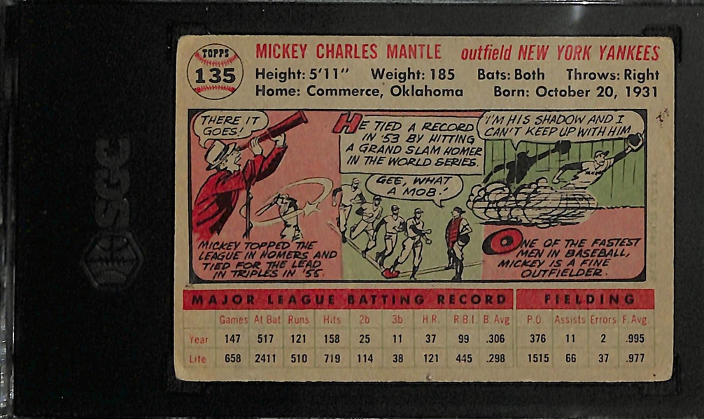 1956 Topps Mickey Mantle #135 Graded SGC 1.5