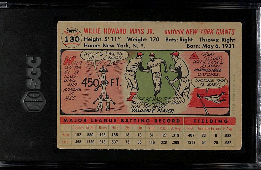 1956 Topps Willie Mays #130 Graded SGC 4