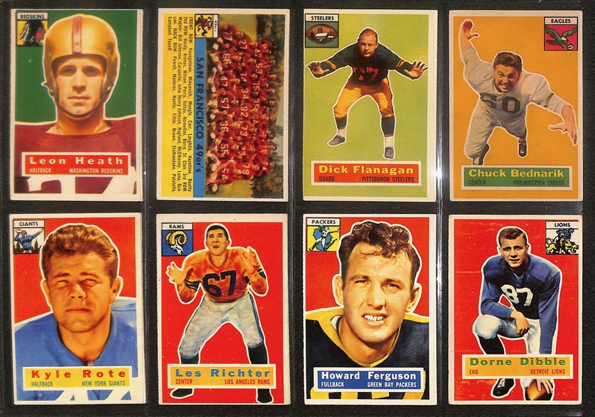 1956 Topps Football Complete Set - 120 of 120 Cards! w/ Lenny Moore Rookie