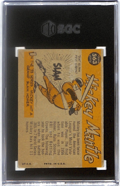 1960 Topps #563 Mickey Mantle All-Star Card #563 Graded SGC 3